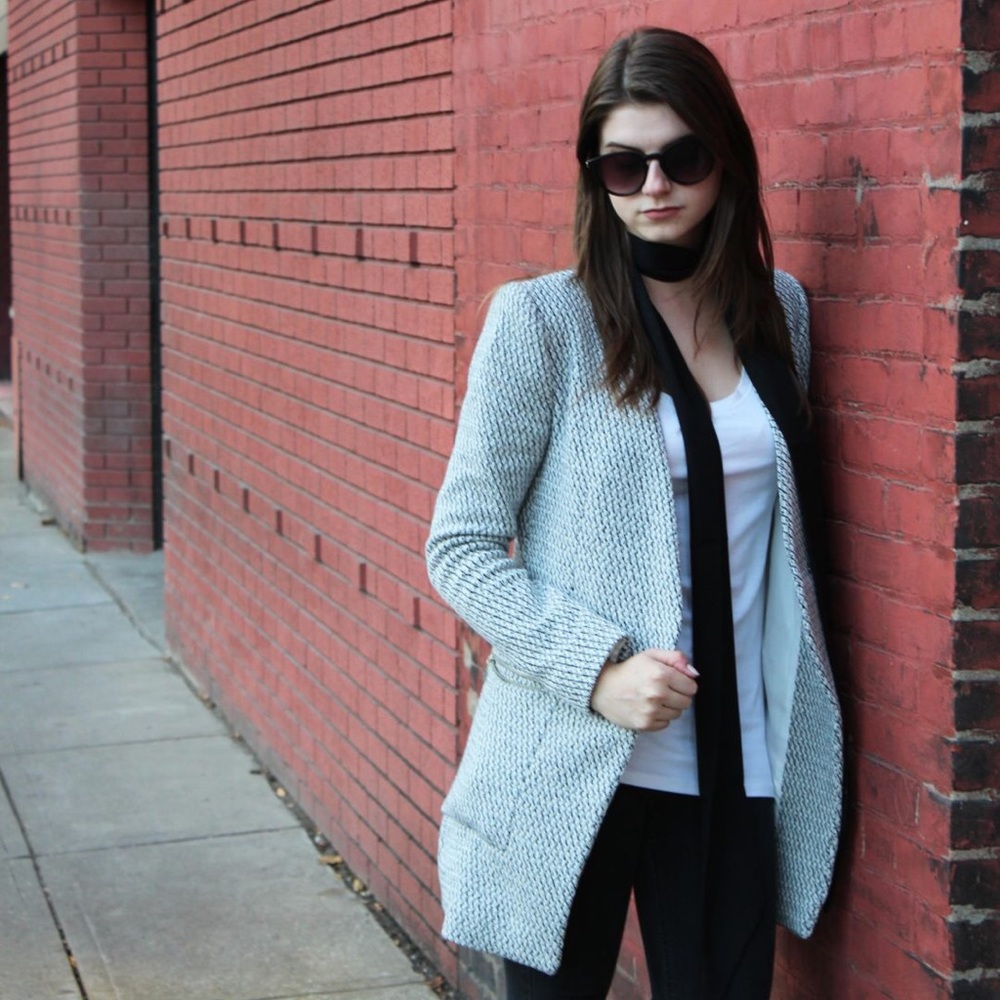 Zara Blue White Blazer